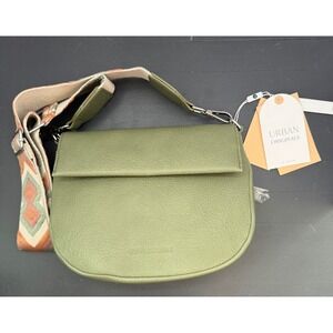 Urban Originals Realism  Crossbody Green Pebbled Faux Leather Pastel Boho 70s
